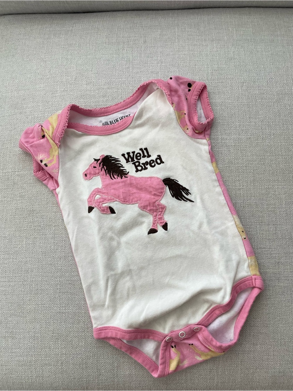 Little blue house horse onsie